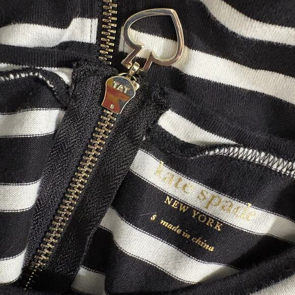 Kate Spade SZ S 100% Cotton Striped Black White Dress - Picture 10 of 12